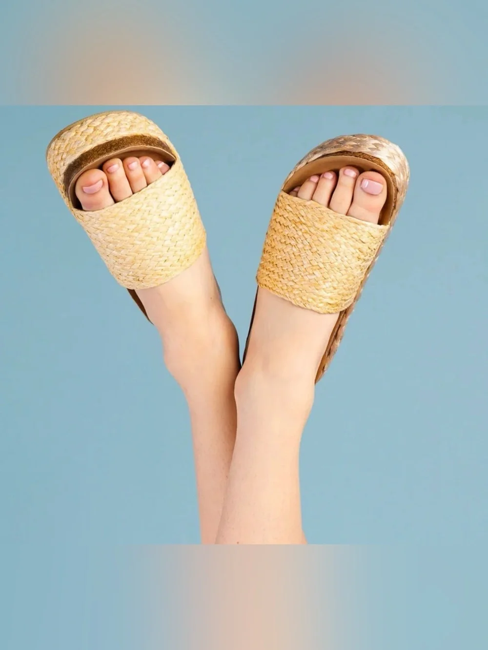 Not Rated Natural Woven Slide Sandals  Style: Anna Size: 6